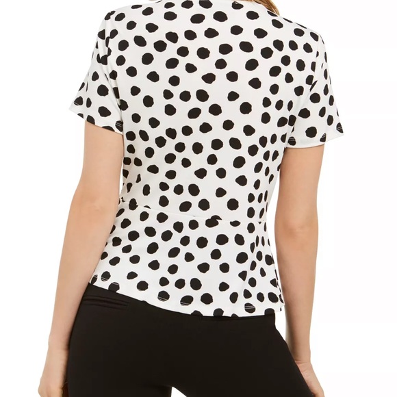 Kasper - Polka dot tie waist knit top - SZ L - Picture 2 of 10